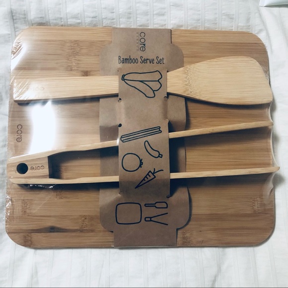 NEW Core Bamboo Serving Board, Spatula, & Tongs - Picture 4 of 6